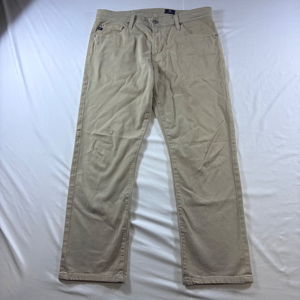 AG Adriano Goldschmied Men's Khaki Chinos in Light Tan